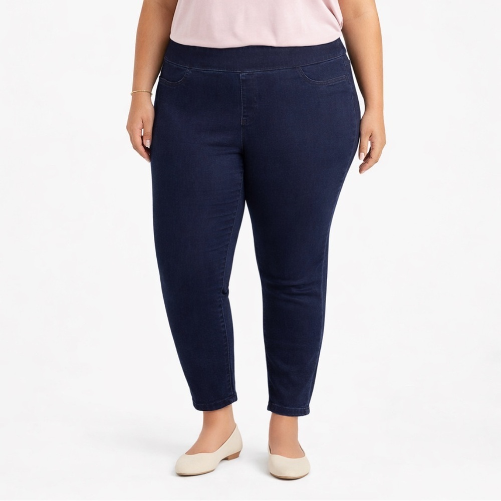 Lane Bryant Jegging Signature High-Rise Pull-on 24 Dark Wash Denim Elastic Waist
